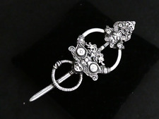 VINTAGE St Justin Pewter Viking Annular Ornate Embossed Design BROOCH