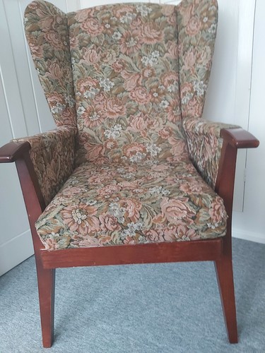 Pair wing back armchair - of,