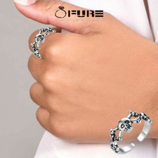 Antique Silver Skull Ring 925
