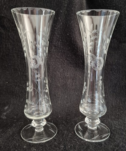 Pair vintage clear glass - pair,