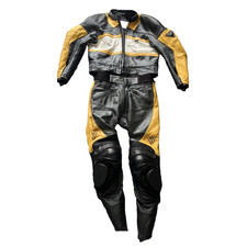 Triumph Men’s Leather 2 Piece Motorbike Suit Jacket Size 42/52 Trousers 42/52