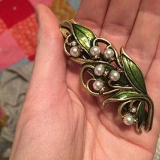Leaf Shape Hairpin Barrette Hair Jewelry Vintage Women Pearls Hair Clip