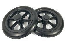 Pair of Wheelchair Wheels 12, 1/2 X 2, 1/4 (30cm) Puncture Proof Black