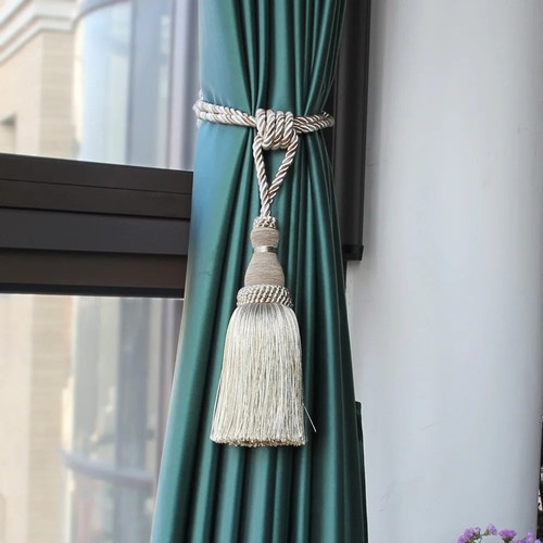 Tassel rope curtain tiebacks - curtain,