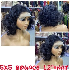 Human hair mix wig with - human,