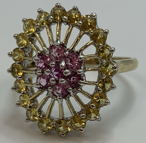9ct gold topaz pink sapphire - 9ct, &