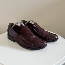 Loake Princeton Oxblood/Burgundy Leather Moccasin Loafers Size UK 9 F