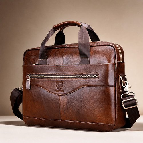 Men genuine leather - leather, laptop