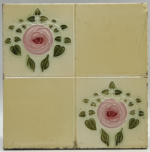 Art nouveau fireplace tile - art,