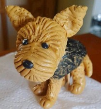 Handmade, Edible, Fondant Yorkshire Terrier Dog/Puppy Cake Topper.