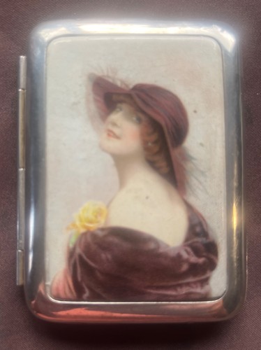 Antique cigarette box with - antique,