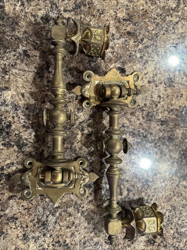 Antique brass ornate mirror - antique,