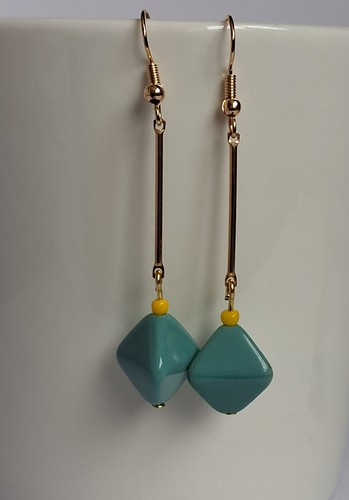 1950s style drop earrings with - 1950s,