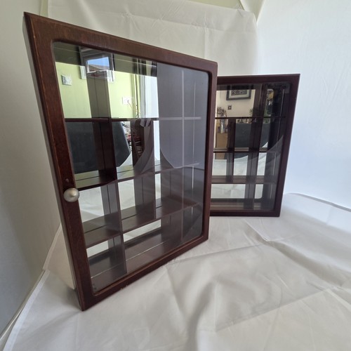 Pair vintage wood curio - vintage,
