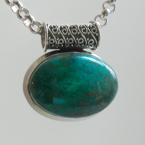 Real turquoise pendant with - real, a