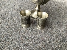 Vintage Collectible Metalware Pewter Cups High Quality Artistic - Germany 