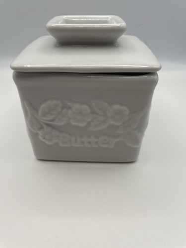 White porcelain french butter - porcelain,