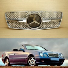 Silver Front Hood Grille 1997-2002 For Mercedes-Benz W208 C208 CLK-CLASS