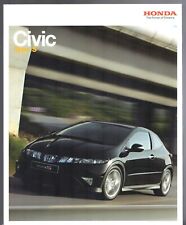 Honda Civic Type S 3-dr 2007-09 UK Market Sales Brochure 1.8i-VTEC 2.2i-CTDi GT