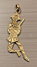 9ct 375 Yellow Gold Articulated Court Jester Pendant clown