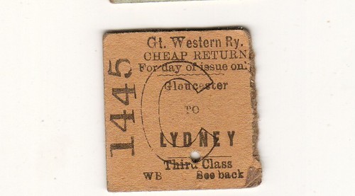 Railway ticket gwr lydney - lydney,