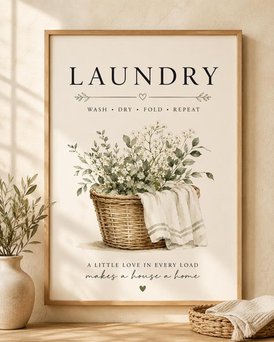 Laundry room wall art print - wall,