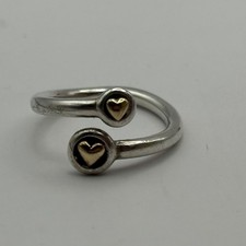 Pandora Silver Two Heart Ring