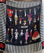 Vintage Moschino Archivio Olive Oyl 100% Silk Hand stitched edge Square Scarf