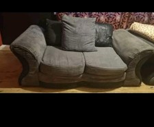 Pair of Grey Corded Sofas – Comfortable, Sturdy & Stylish (2-Seater Set)