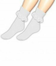 LADIES FRILLY ANKLE LACE SOCKS RETRO SCHOOL TRAINER GIRLS LACE SOCKS