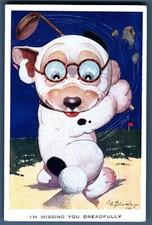 Vintage Bonzo postcard puppy