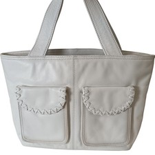 Dents White Leather Tote Bag