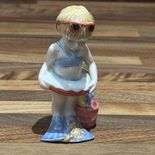 Royal Copenhagen Mini Miniature Figure Girl at Beach 012