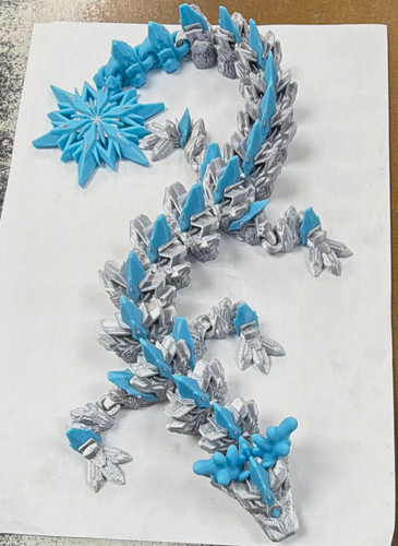 Blue silver dragon - dragon, ornament