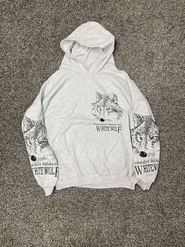 Vintage white wolf - vintage, hoodie