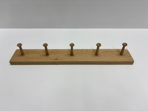 Oak wooden pegs rail - oak, 5