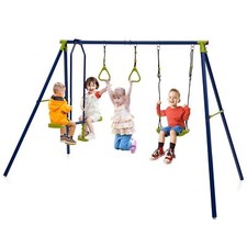 3-in-1 Kids Swing Set Metal