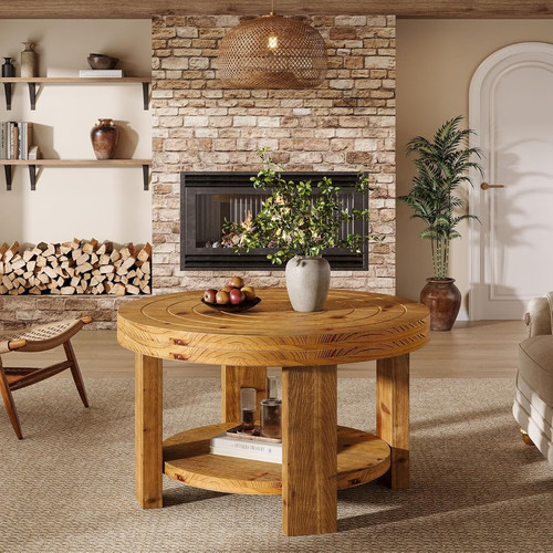 80cm round coffee table solid - 80cm,