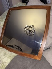 Teak Mid Century Square Mirror