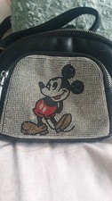 Black faux leather mickey - black,