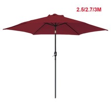 2.5/2.7/3M Garden Parasol Sun Shade Canopy Patio Outdoor Umbrella w/ Crank Tilt