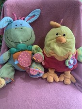 Vintage Large Blossom Farm Elc Activity Soft Toys Sensory 2006/8 Donkey & Chick