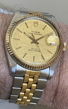 Tudor (Rolex) Prince Oysterdate Auto 18K Yellow Gold Bezel Linen Dial