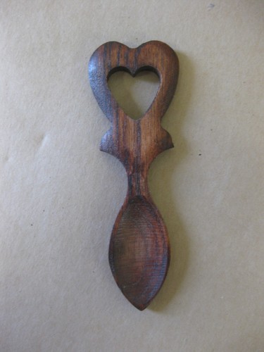 Welsh wooden love spoon - spoon, ~