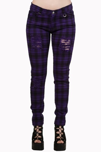 Purple tartan check skinny - check,