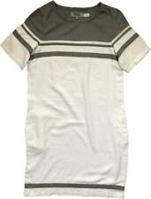 NEXT Womens Dress GREY WHITE Linen Blend Tunic Shift Pocket CRAZY CLEARANCE £5!