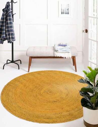Round rug jute braided - round,