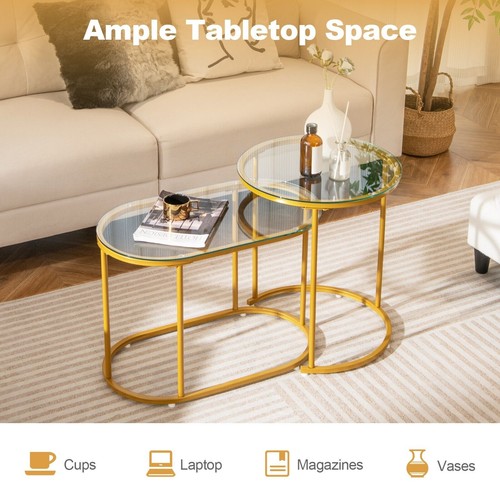 Round nesting coffee table - round,
