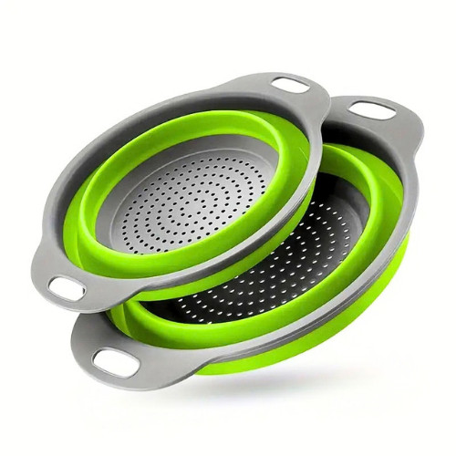 Collapsible silicone colander - collapsible,