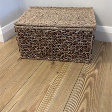 Wicker storage basket - box, with